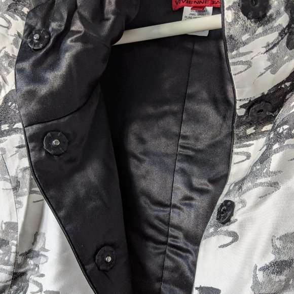 Black n white  Vivienne Tam silk insulated jacket - Picture 12 of 14